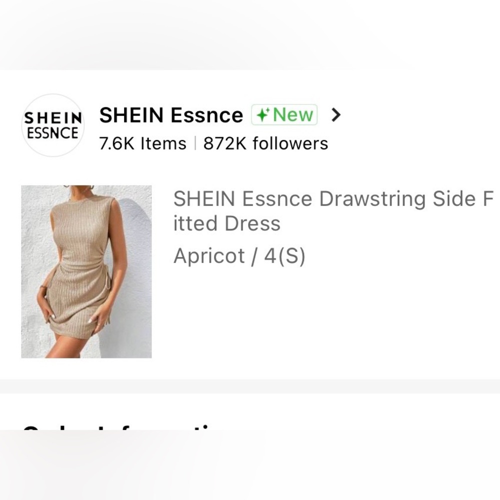 SHEIN Beige Backless Dress